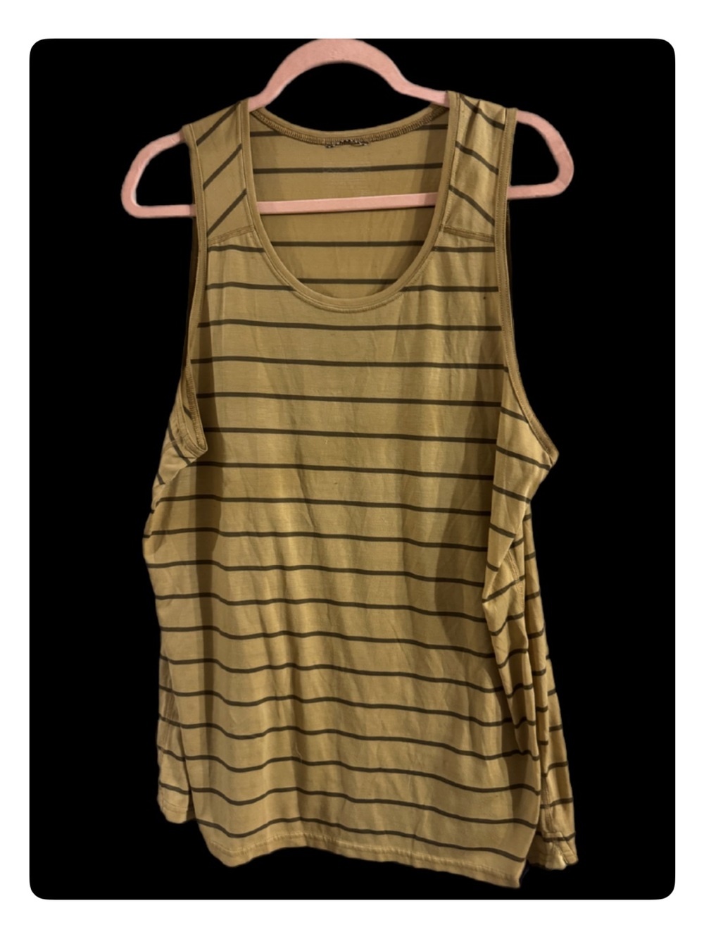 Patagonia Olive Striped Sleeveless Tank Top